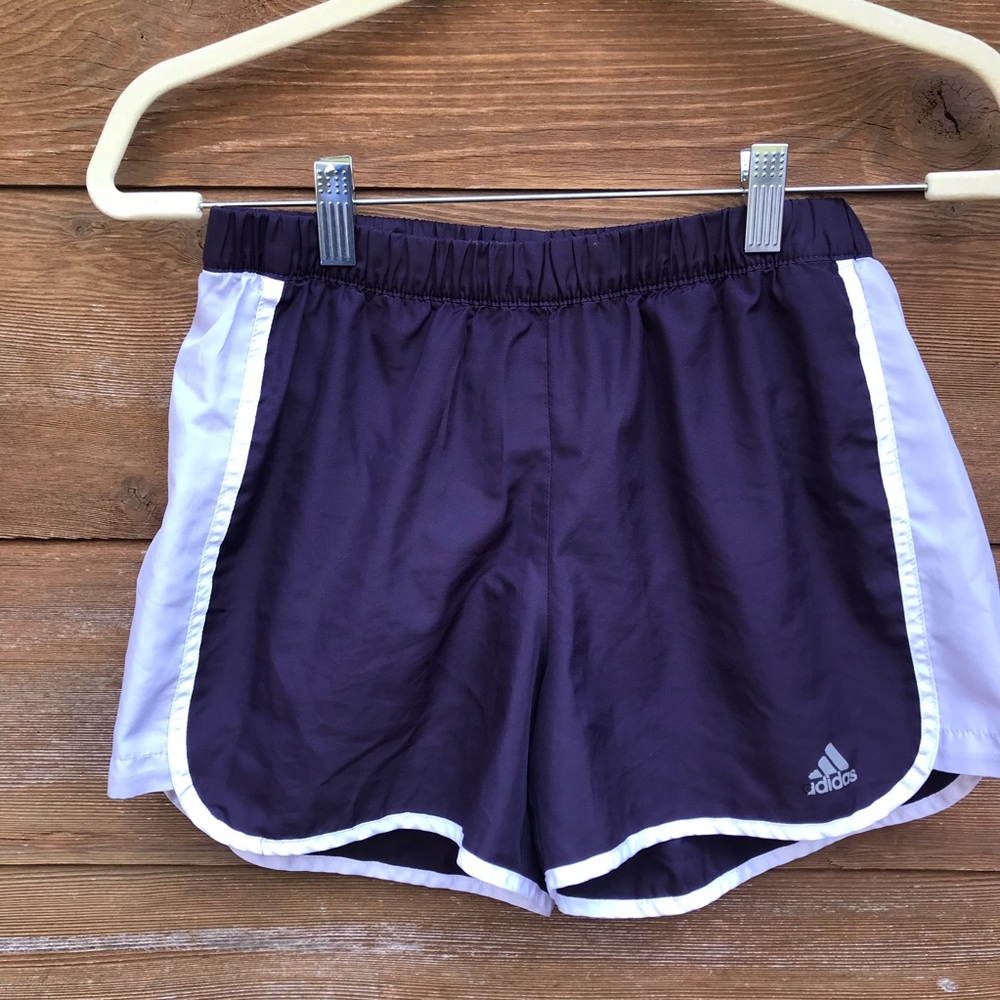adidas Purple and White Athletic Shorts
